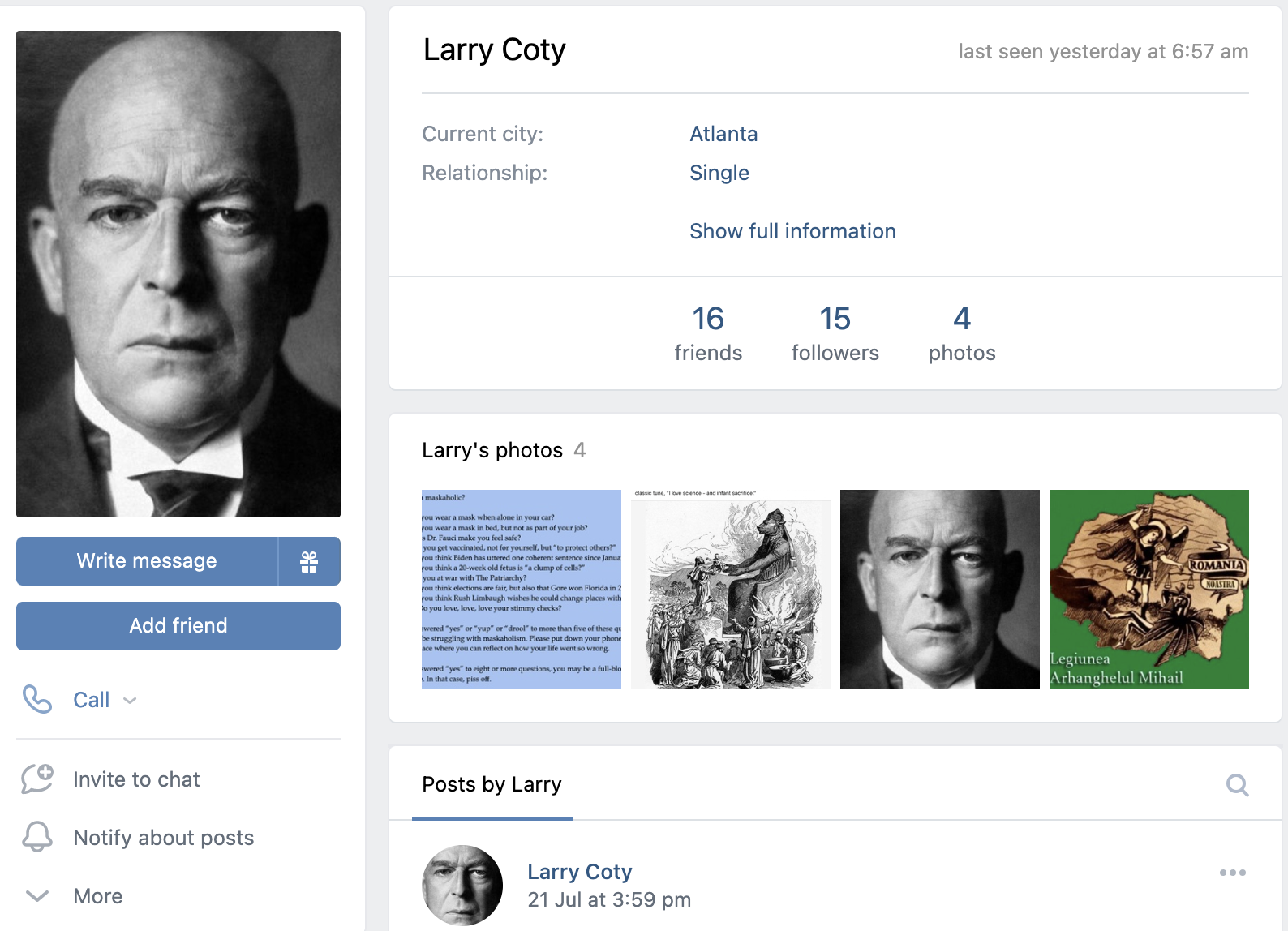 Larry Coty VK profile