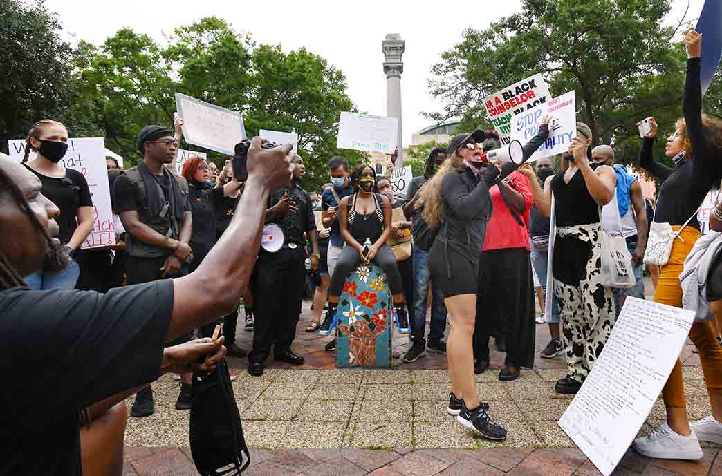 Black Lives Matter supporters at park in Jacksonville, Florida