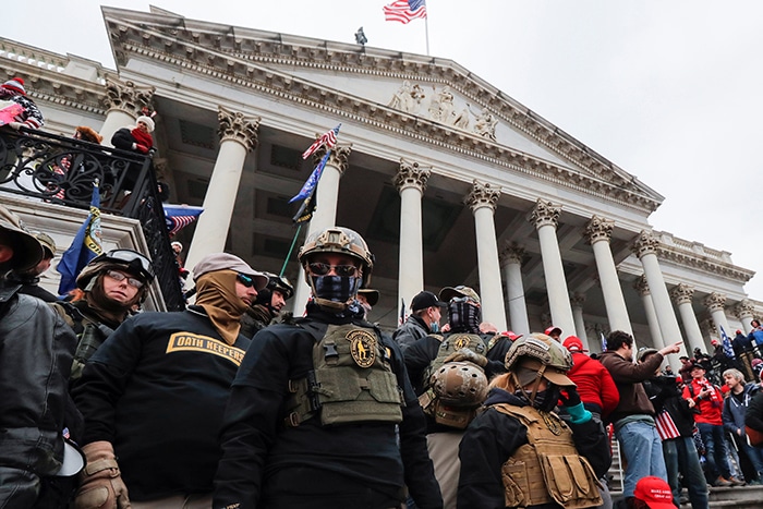 ​ Trump supporters storming the U.S. Capitol on Jan. 6, 2021