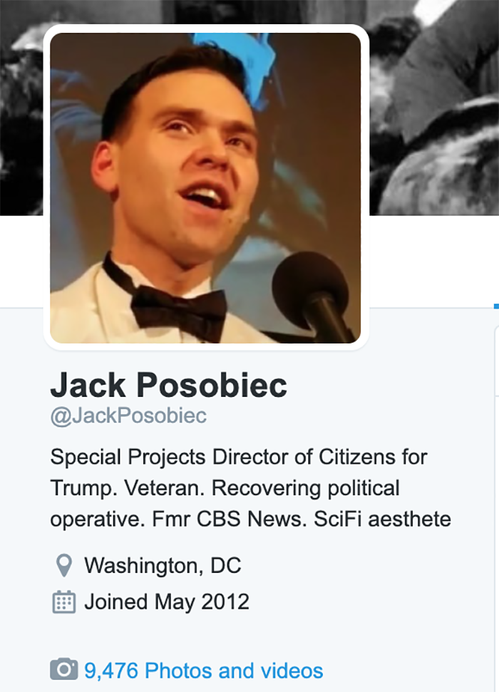 Posobiec Twitter bio