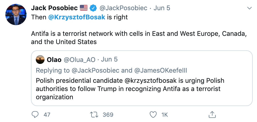 Posobiec tweet