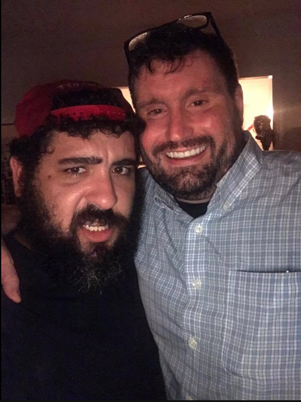 Proud Boy Sal Cipolla cuddling with Mike "Enoch" Peinovich.