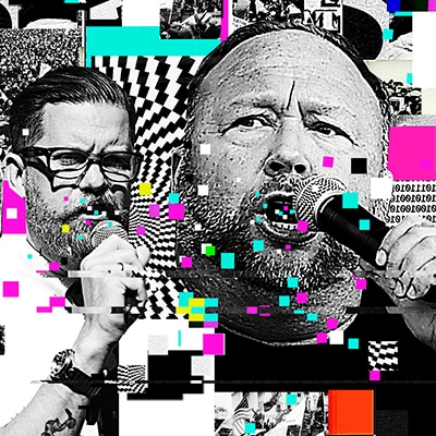 Illustration Alex Jones and Gavin McInnes