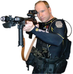 Breivik dressed as a policeman