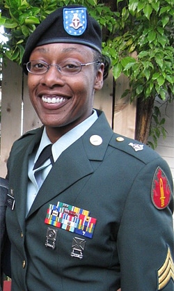 Tracey Cooper-Harris in uniform