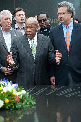 John Lewis at Civil Rights Memorial