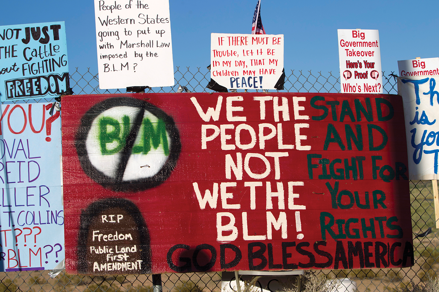 signs protesting the Bureau of Land Management