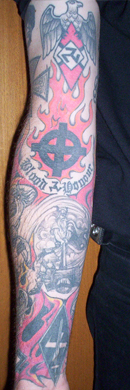 Crucified skinhead tattoo designs