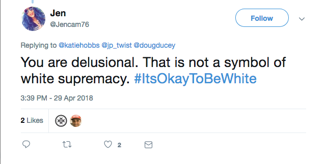 Jennifer Harrison of PMAZ tweets: "It's Okay To Be White"