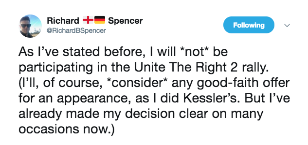 Richard Spencer on Unite the Right 2