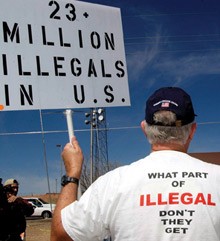 Anti-immigrant protester