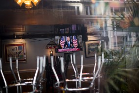 Biden on TV in restaurant