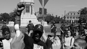 Black Lives Matter supporters at statue of Confederate General Robert E. Lee in Richmond, Virginia Black Lives Matter supporters at statue of Confederate General Robert E. Lee in Richmond, Virginia