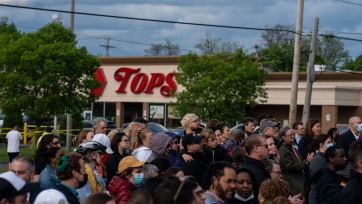 protest at Tops Friendly Market, in Buffalo, NY