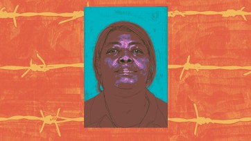 Illustration of Leona Harris who was denied parole at age 71