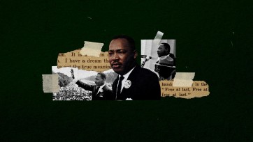 A collage of Martin Luther King Jr., showcasing his significant contributions to civil rights and equality.