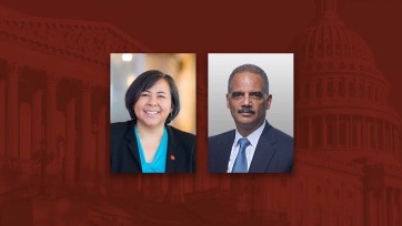 Margaret Huang and Eric Holder