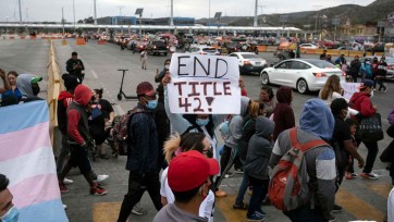 Title 42 protest at US-Mexico border