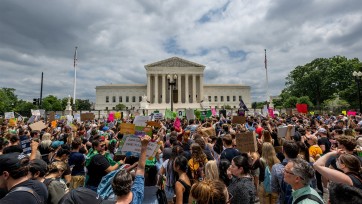 Protesters at Supreme Court building