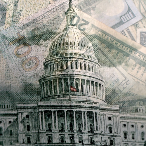 money in front of capitol