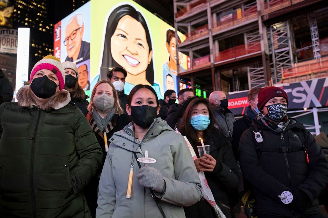 Candlelight vigil in Times Square for Michelle Go
