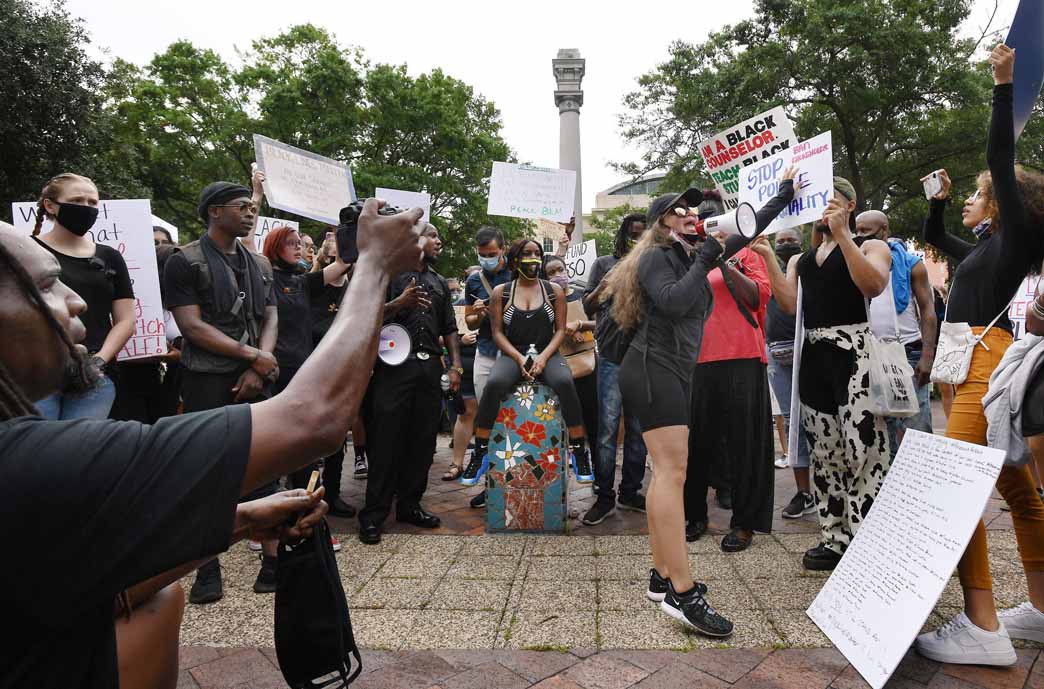 Black Lives Matter supporters at park in Jacksonville Florida