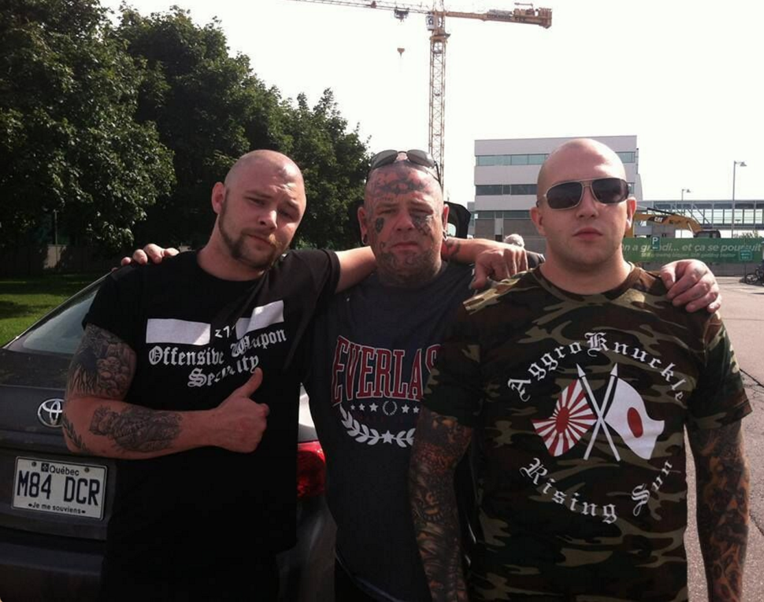 (left to right) John Young; Jocke Karlsson, formerly of neo-Nazi band Pluton Svea; Raphael Levesque of Rock Against Communism band Legitime Violence.