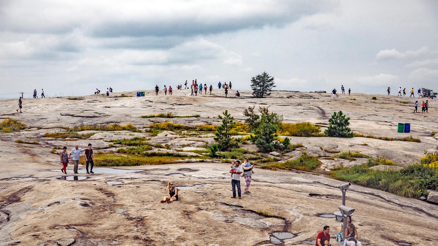 People atop Stone Mountain mountain.