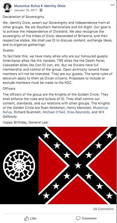 Identity Dixie "Declaration of Sovereignty"