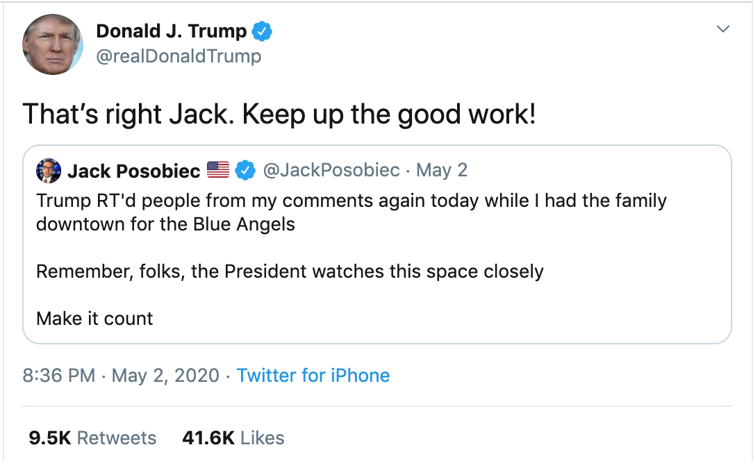 May 2, 2020, Trump tweet
