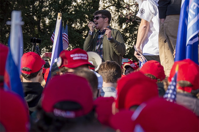 Fuentes at Million MAGA March