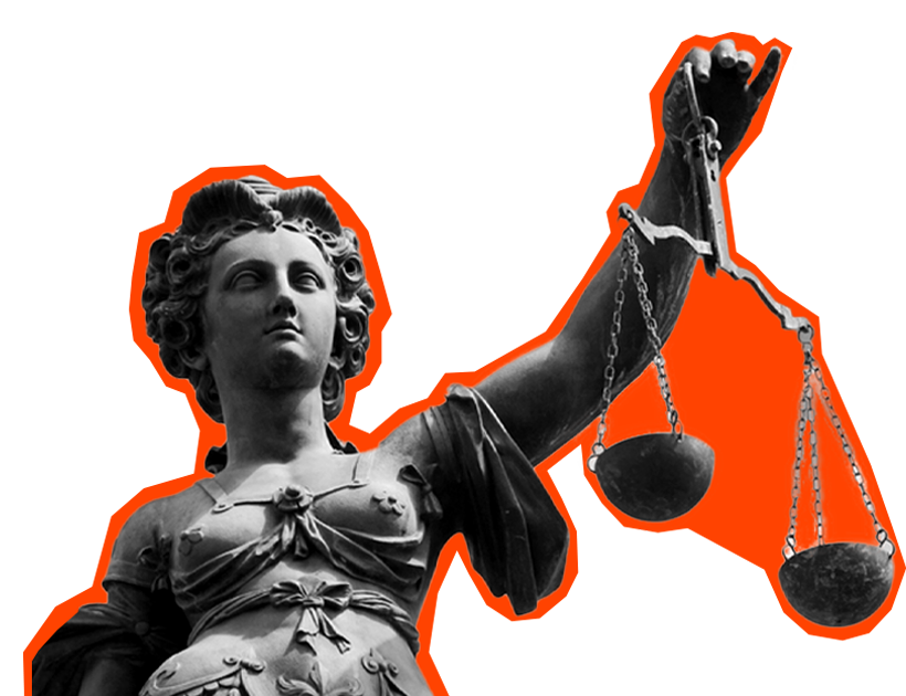 Lady Justice. A statue of a woman holding scales.