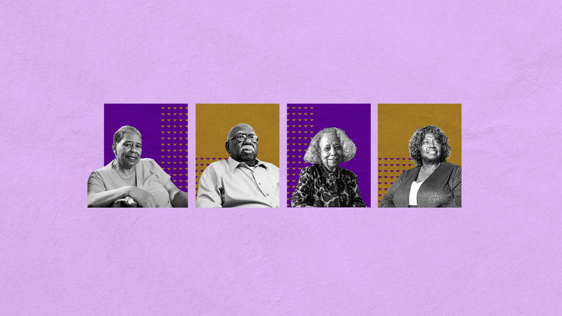 Collage image of Jo Ann Bland, Charles Person, Valda Harris Montgomery and Helen Sims