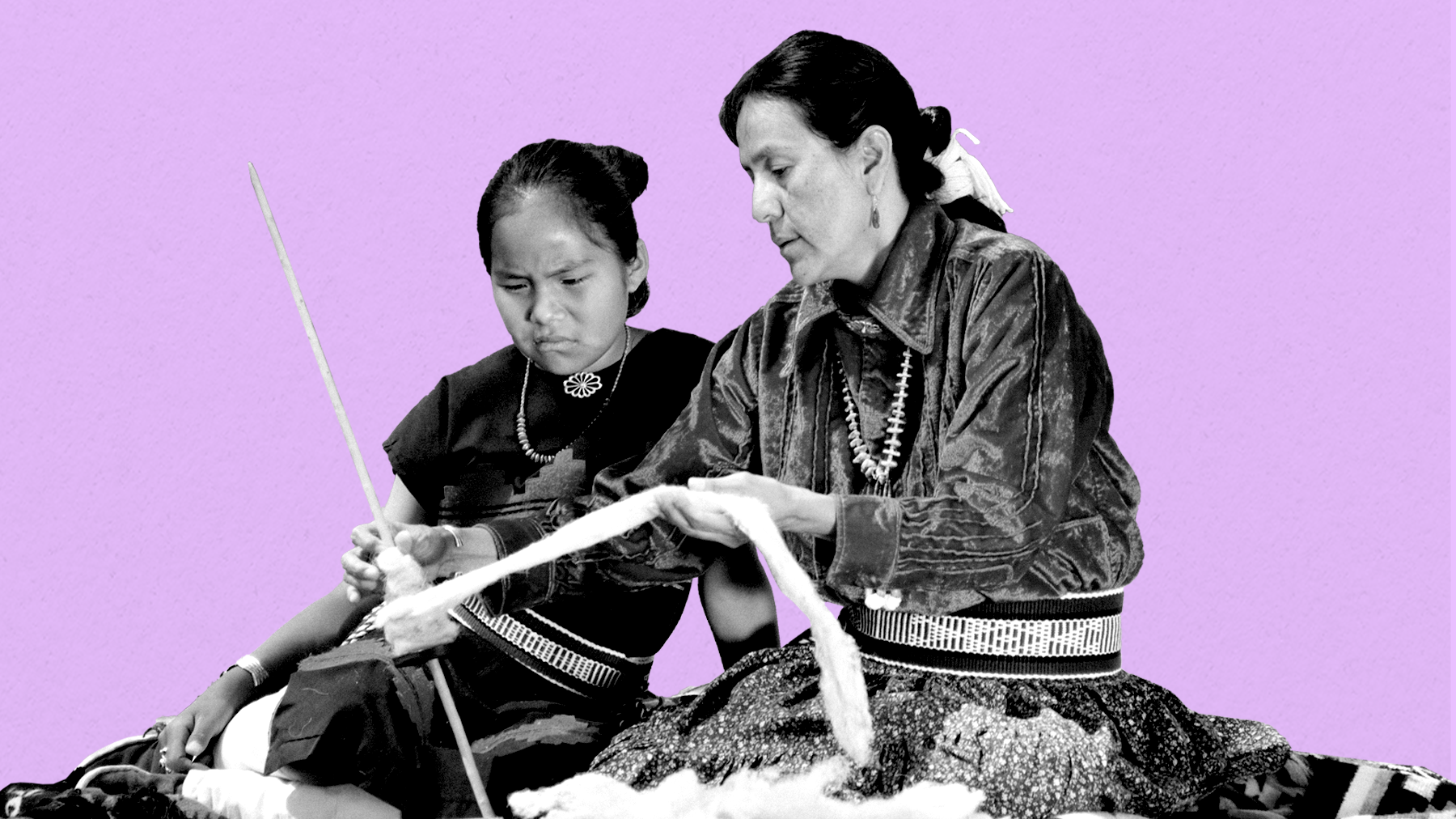 Indigenous woman and girl