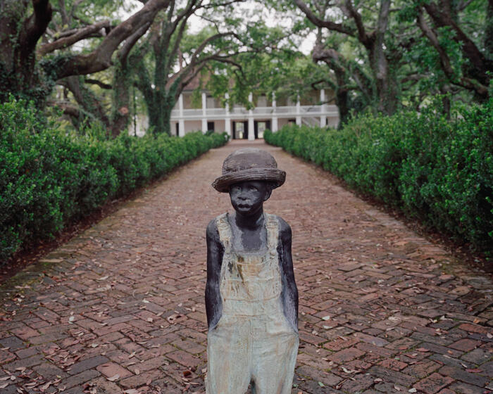 Photograph of sculpture on the grounds of the Whitney Plantation.