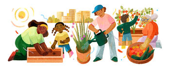 Illustration by Sarah Gonzales - community garden