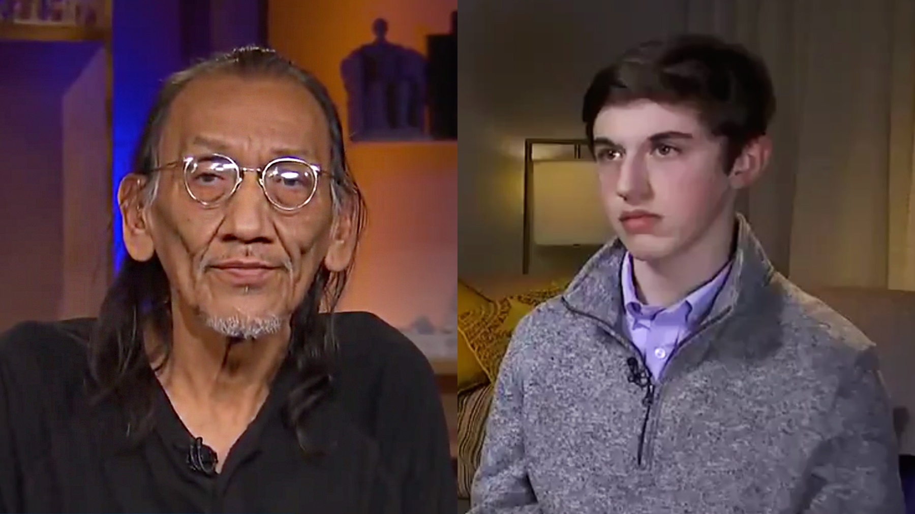 Nathan Philips and Nick Sandmann.