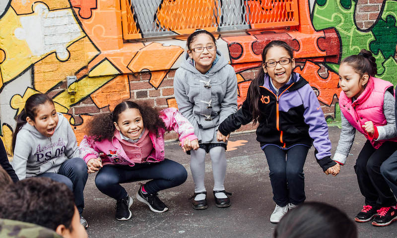 Diverse children playing together