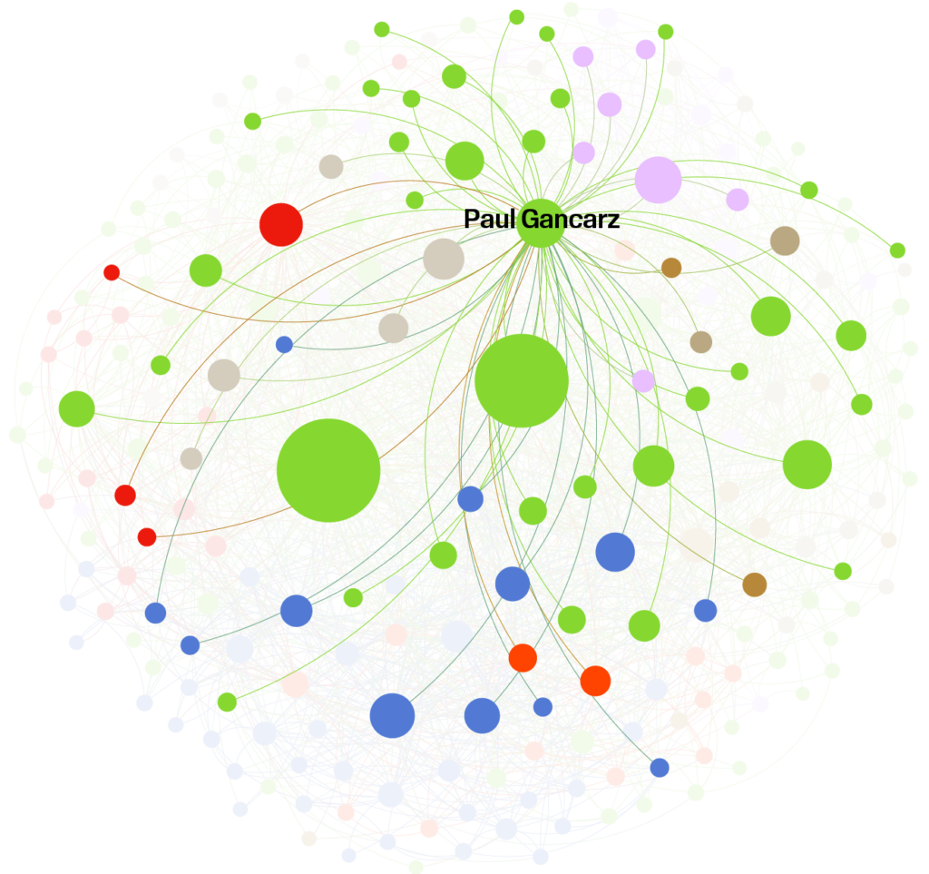 A map of the Patriot Front members with whom Paul Gancarz.